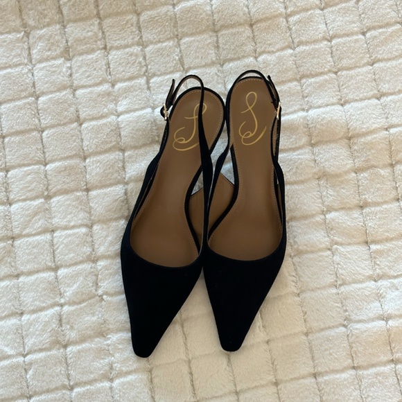 Sam Edelman Black Suede sling back shoes size 9 - Picture 4 of 10